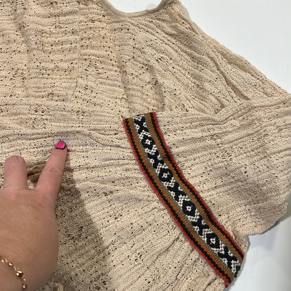 Free People - crochet, cold shoulder, tassel tunic, M - Picture 8 of 11